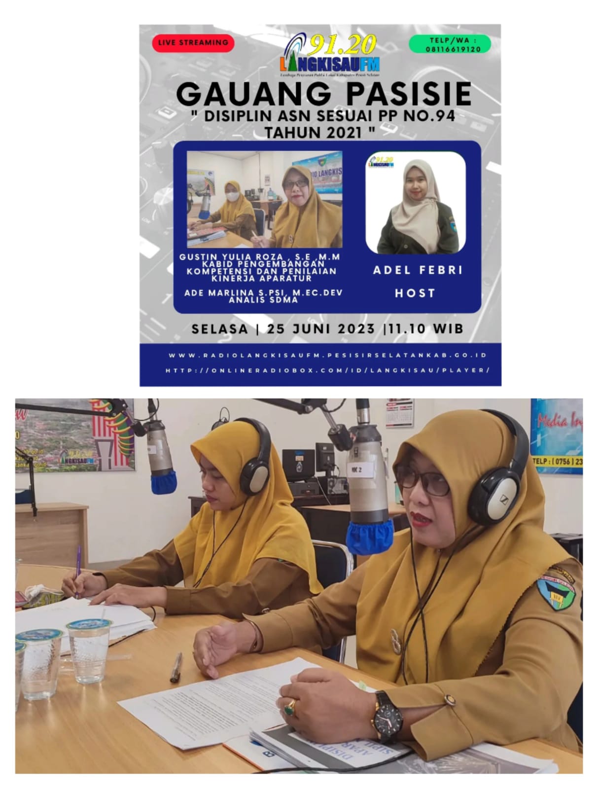 GAUANG PASISIE RADIO LANGKISAU FM "PENEGAKAN DISIPLIN PNS BERDASARKAN PP NOMOR 94 TAHUN 2021"